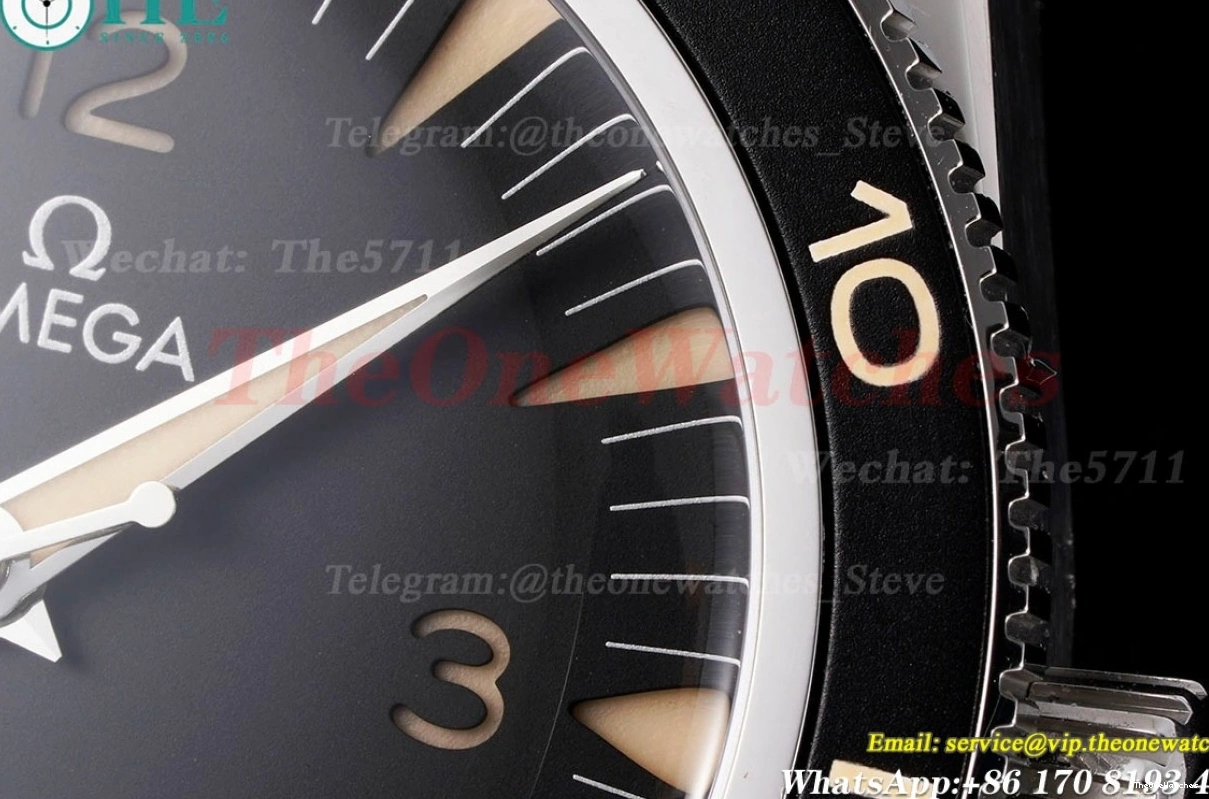 SS A8912 41mm SS 300m Date Dial No Seamaster Black VSF 1228